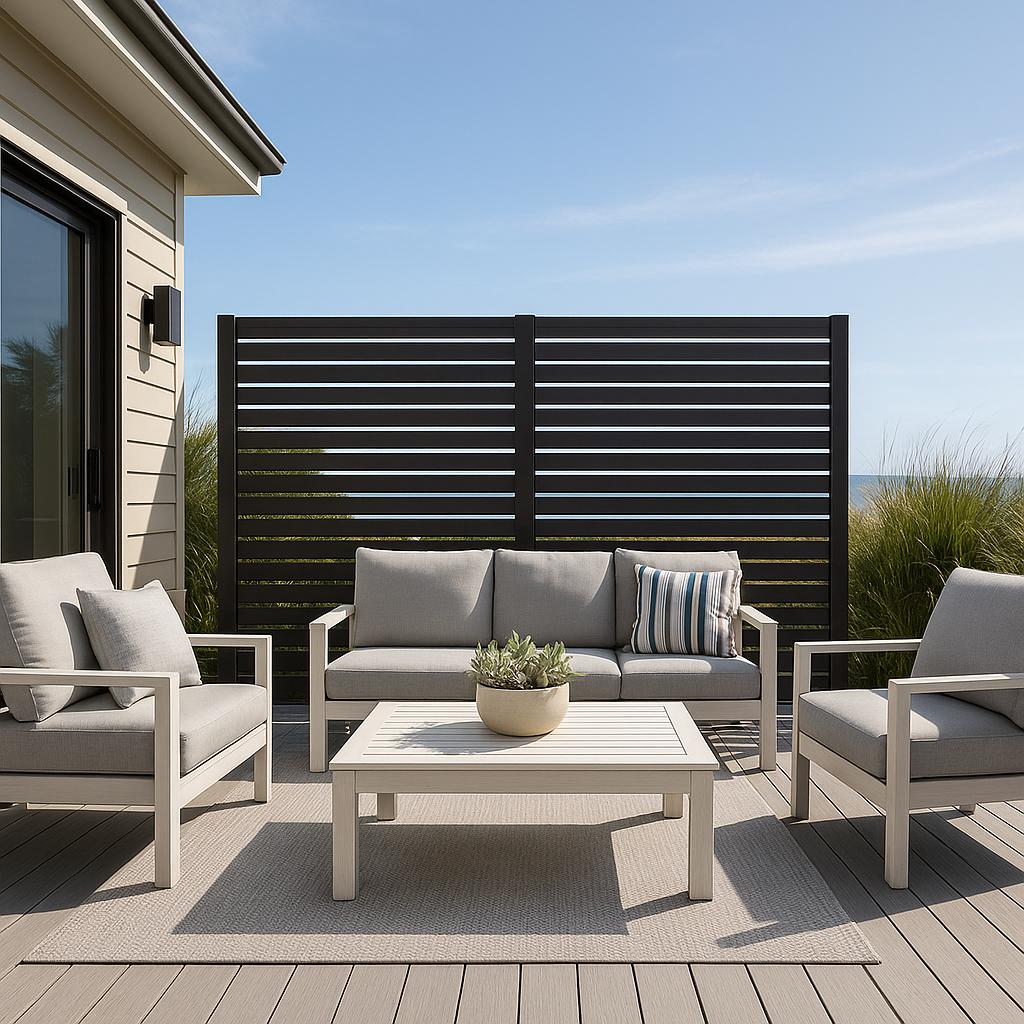 Aluminium Sichtschutz für eine moderne Terrasse